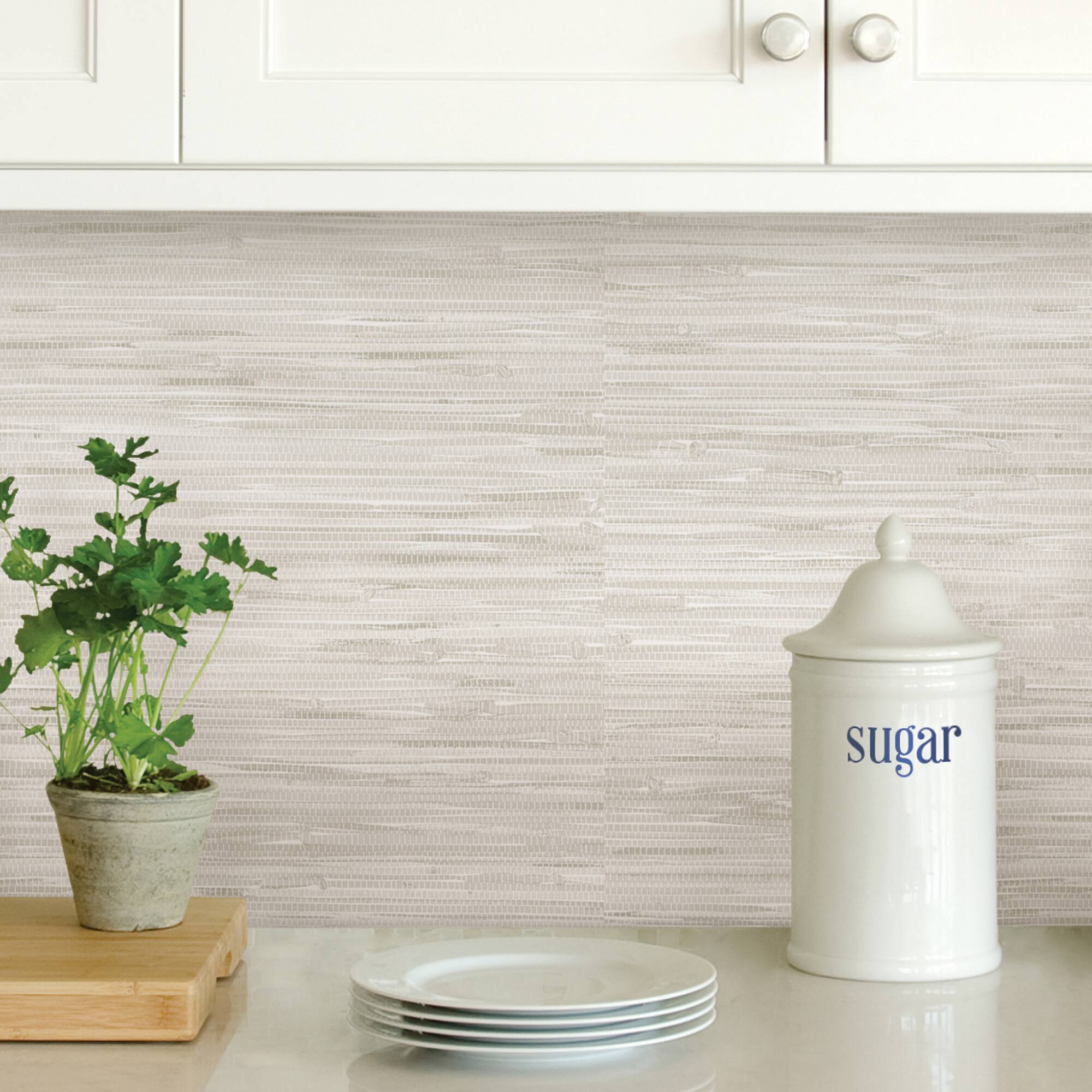 NuWallpaper Cream Grassweave Peel & Stick Wallpaper